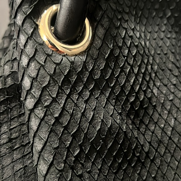 Furla bag - python effect tote genuine leather black - Picture 4 of 13